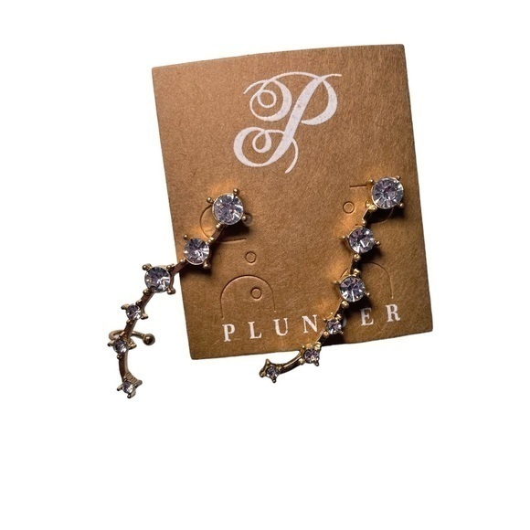 Plunder Chandra Crystal Earring Crawlers